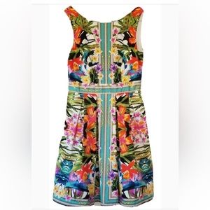 Maggie London- Multicolor Floral Fit & Flare Lined Dress size 4P.